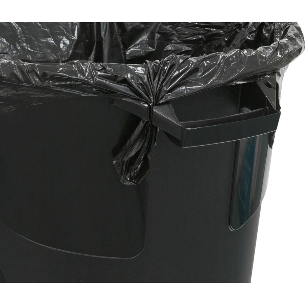 32 Gallon Heavy Duty Plastic Garbage Can, Included Click Lock Lid, Large Trash Can Sturdy Handles, Garage Trash Can, Indoor and Outdoor, Black
