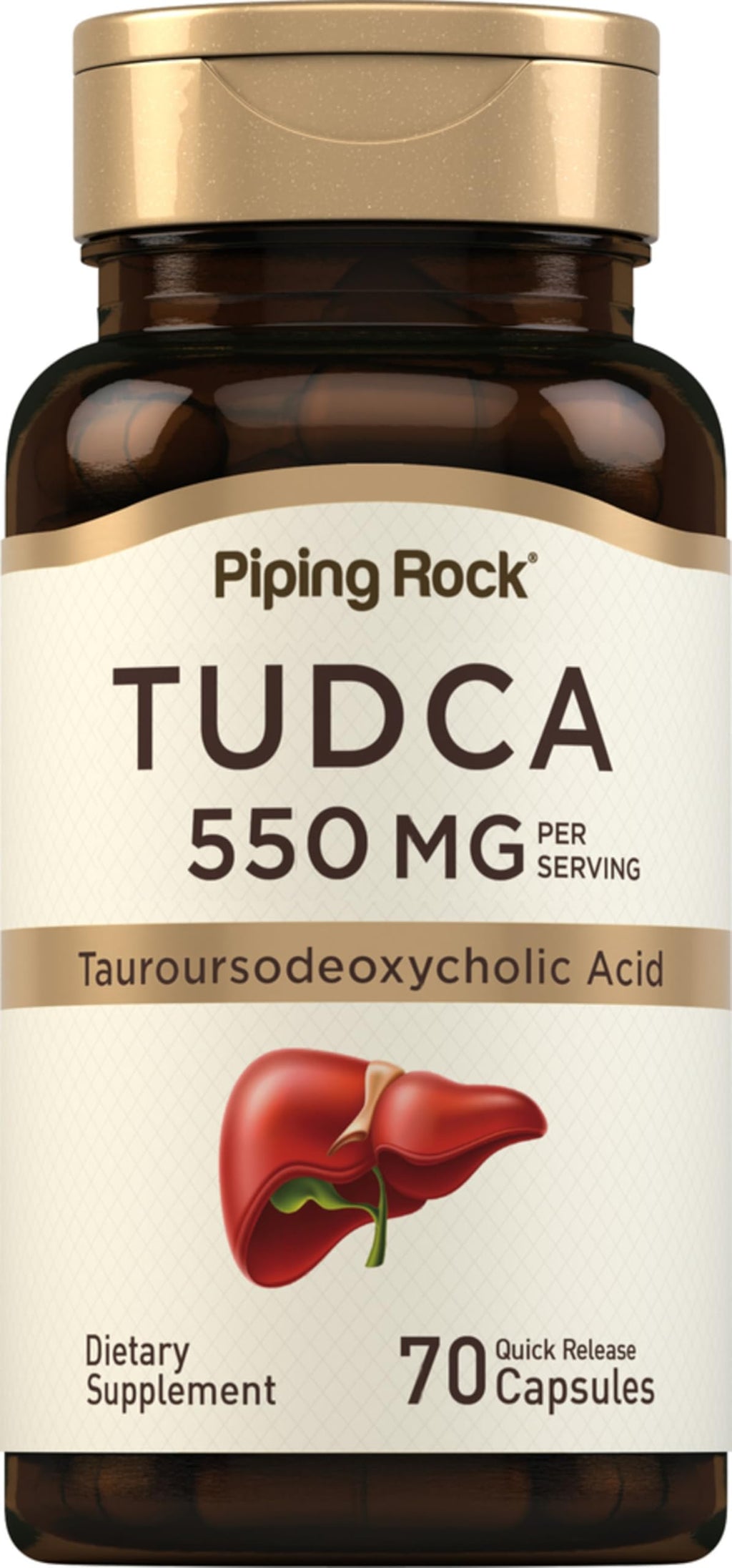 Piping Rock Tudca Supplement | 550mg | 70 Capsules