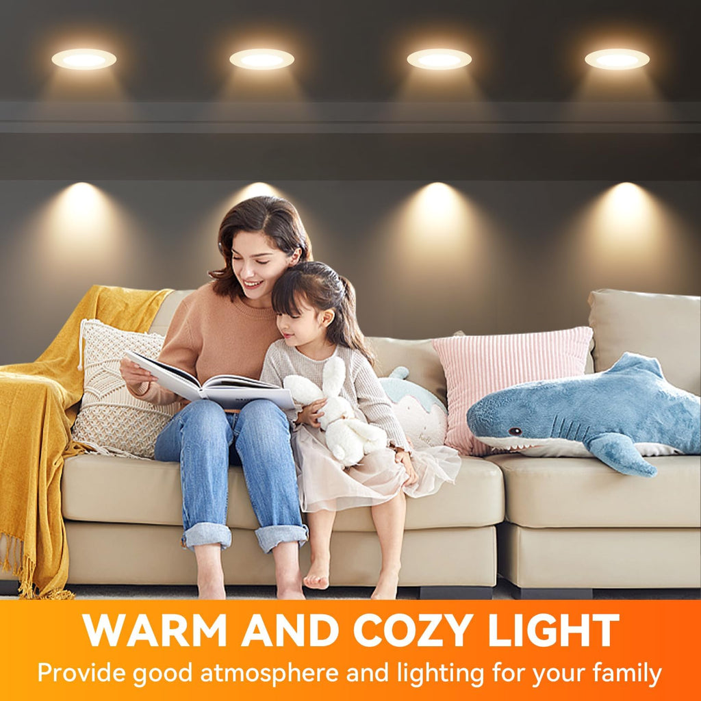 TJOY LED Flood Light Bulb 4 Pack, Recessed Ceiling Bulb, BR30, 65W Equivalent Efficient 9W, Dimmable, E26 Base, Warm White 3000K, 10 Year, 800 Lumens, 80CRI, LED Ceiling Light for Kitchen, Living room