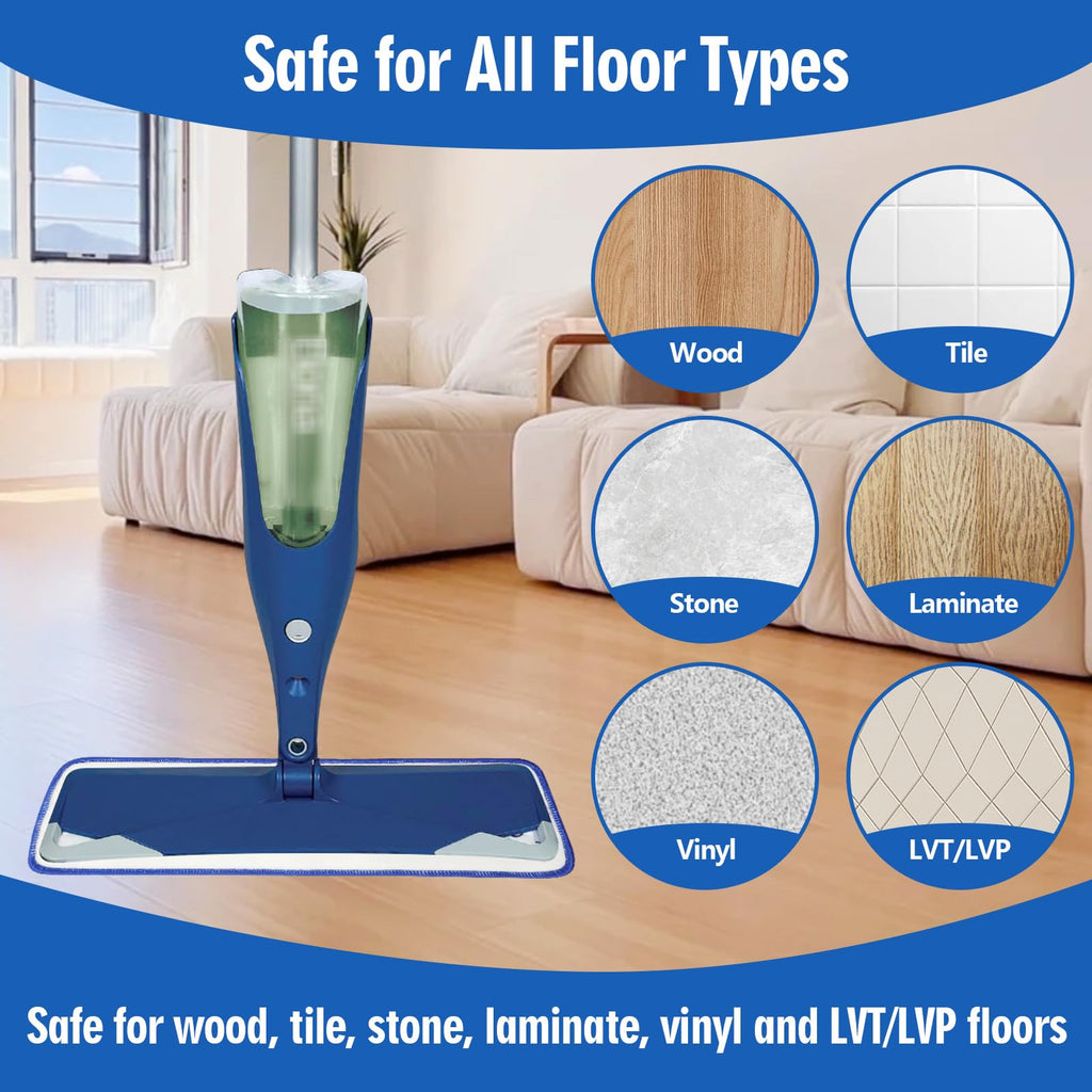 Gazeer 8 Pack Microfiber Cleaning Pads Compatible with Bona Mops, Safe for Hardwood and Hard-Surface Floors, Washable, Reusable