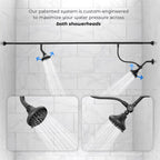 MUTVKA Dual Shower Head for Couples - High Pressure Adjustable Two Showerhead System with 4 Spray Modes, Easy Installation & Anti-Leak Design, Perfect for Two-Person Bathrooms (Black)