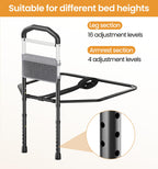 HOMLAND Bed Rail for Elderly Adults - ASTM & SGS Certified 350lbs Support, Tool-Free Setup, Fits Twin to King