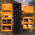 50(40+10)FT Outdoor String Lights, 15m Waterproof Remote LED Patio Lights with 19+1 S11 Bulbs 10FT Extension Cable, Dimmable Outside Hanging Lights for House, Porch,Yard,Garden,Bistro, Gazebo lighting