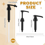 Nuogo Coffee Syrup Pump Only Compatible with Monin 750ml (25.4 Fl Oz) Glass Bottles Flavor Syrup Pump Dispenser with Tip Covers(15 Pcs,Black)
