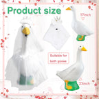 Earssa Porch Goose Outfit for 23" 17" Bride Goose Costume Wedding Dress with Tiara& Tutu Skirt Princess Clothes Statue for Outdoor Garden & Wedding Events