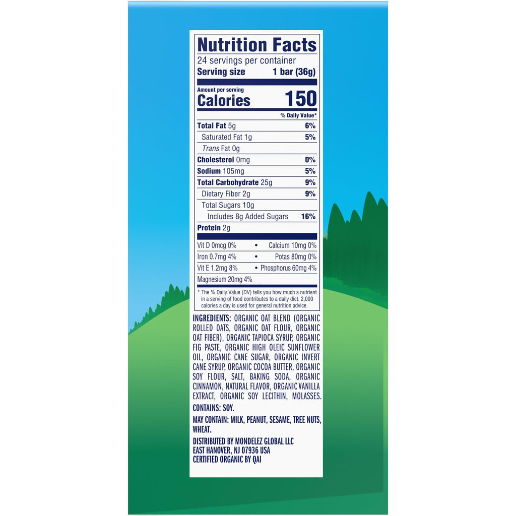 Zbar, Iced Oatmeal Cookie, Soft-Baked Energy Snack Bars, Non-GMO, 12g Whole Grains, USDA Organic Granola Bars, Snacks for Kids (24 Pack)