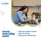 WaterWipes Sensitive+ Baby & Toddler Wipes, 3-In-1 Cleans, Cares, Protects, 99.9% Water, Textured Clean, Unscented & Hypoallergenic, 720 Count (12 Packs)