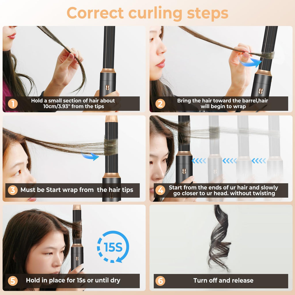 Yitrust 6 in 1 Hair Dryer Brush, Blow Dryer Brushies Ionic Hair Dryer, Oval Hot Air Brush, Hair Curler Straightener Magic Styler Autowrap Air Styler