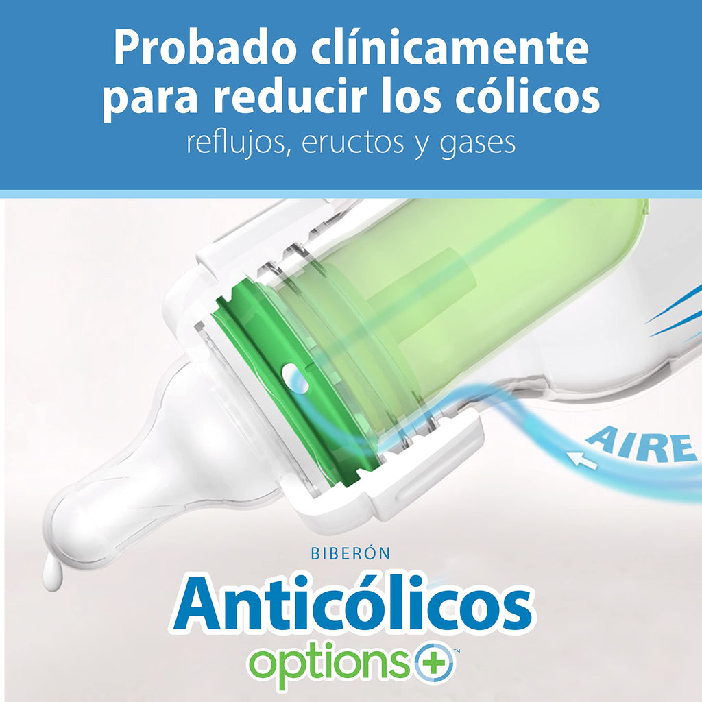 Dr. Brown's Anti-Colic Options+ Narrow Baby Bottle, Floral, 8 oz, 4-Pack