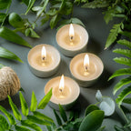 Hypmis Unscented Palm Wax Tea Lights Candles 240 Pack - 4 Hour Clean Burn