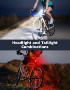 Zewdov Bike Lights for Night Riding, Rechargeable Bike Light Front and Back