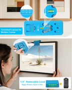 Picture Hanging Kit, Upgraded Picture Hanging Tool with Level, Hang Sawtooth/Wire Hangers, Fast and Precise Positioning Wall Hanging Kit, Wall Hanger for Photo, Art, Painting Frame