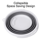 Eurow Indoor and Outdoor Collapsible Bucket with Handle, 10 Liters, 2.6 Gallons, Gray and White (Pack of 2)