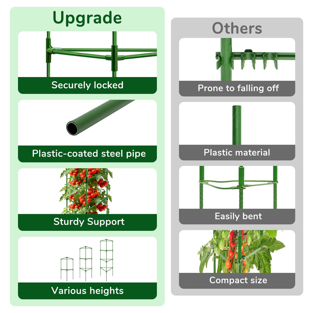 ZeeDix 65 Inch 4 Pack Heavy Duty Tall Tomato Cages for Garden