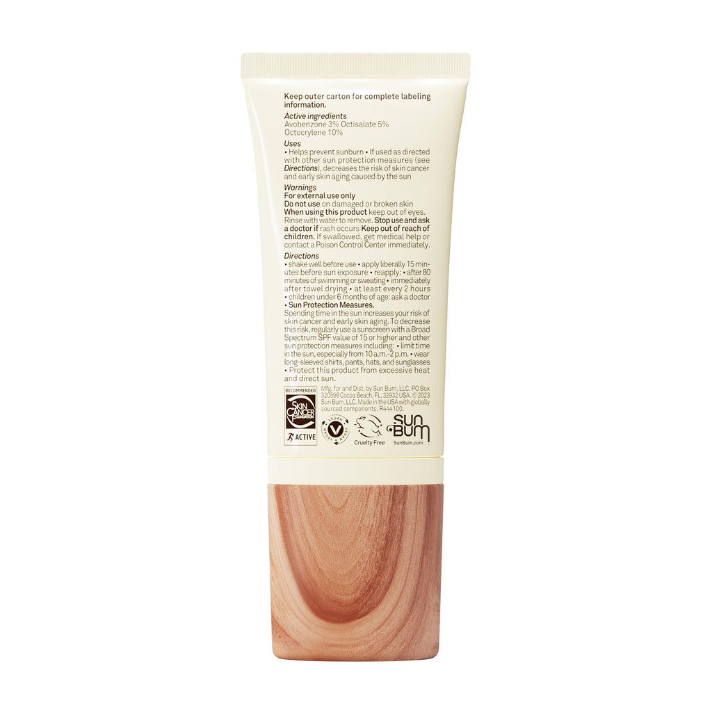 Sun Bum Daily SPF 30 Glow Sunscreen Face Lotion - Moisturizing Facial Sunscreen - Tinted - Dewy Finish - Hawaii 104 Act Compliant (Made without Octinoxate & Oxybenzone) - Travel Size - 1.7 oz