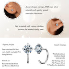 Handi Queen Moissanite Hoop Earrings for Women 925 Sterling Silver Small Huggie, 0.3CT 4mm D Color VVS1 Round Brilliant, Sparkling Minimalist Tiny Cartilage Earring Jewelry