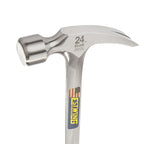 ESTWING Framing Hammer - 24 oz USA Made Long Handle Straight Rip Claw Hammer with Smooth Face & Shock Reduction Grip - E3-24S