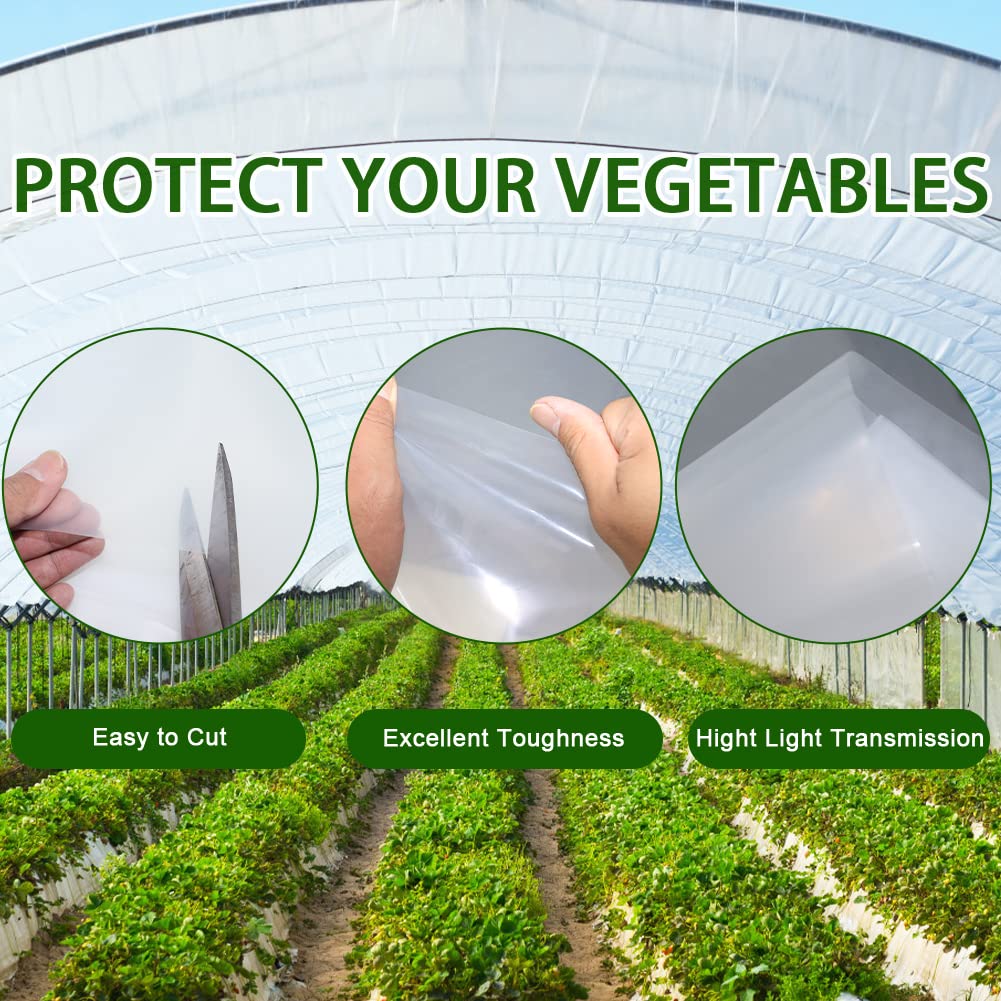 LSGCQ 6 mil Greenhouse Plastic Film Sheeting Cover, 8 x 26 Ft