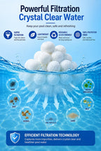 LYQC 3 lbs Pool Filter Balls Eco-Friendly Fiber Filter Media for Swimming Pool Sand Filters (Equals 50kg/100lbs Pool Filter Sand) (3, Pounds)