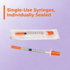 1ml/cc 30G 1/2" Syringe, Laboratory Syringes, Pack of 100