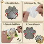 Dog Memorial Gifts, Pet Memorial Suncatcher with Paw Photo Frame