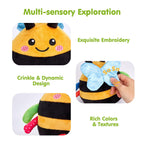 hahaland Musical Tummy Time Bouncing Plush Bee Crawling Toy for 6 Month