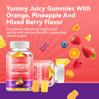 Magnesium Glycinate Gummies 600mg, Non-GMO, Gluten-Free, Magnesium Gummies for Adults & Kids, Sleep, Relaxation & Focus, 3 in 1 Flavor, 60 Count