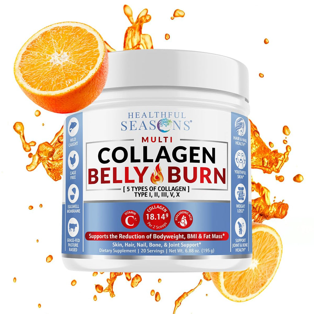 Multi Collagen Powder with Types I, II, III, V, X - Weight Management Supplement with Vitamin C & Hyaluronic Acid – Supports Skin, Hair, Nails, Metabolism, Joint & Muscle Health – 20 Servings (1)
