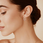JIAYIQI Sterling Silver Hoop Earrings for Women 18K White Gold Plated Hypoallergenic Round Sliver Hoop Earrings Diameter 20mm