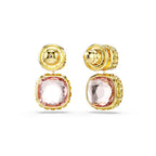 Swarovski Chroma drop earrings, Cushion cut, Multicolored, Gold-tone finish