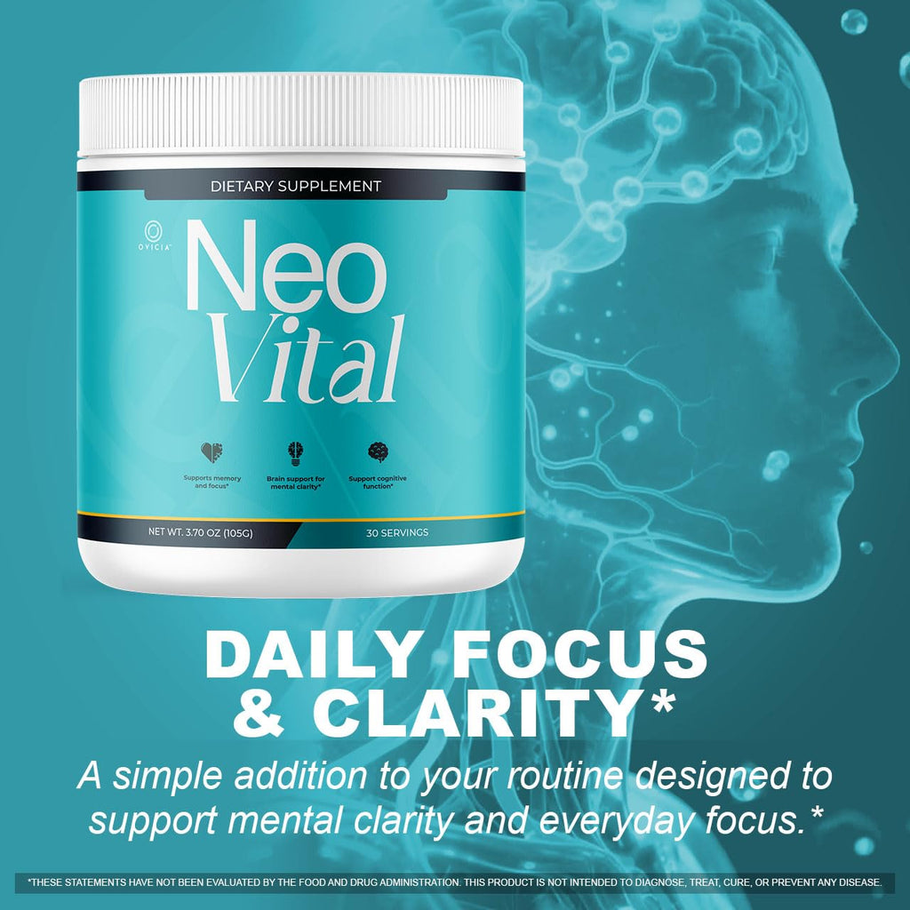 (5 Pack) Neo Vital - Official NeoVital Powder Advanced Premium Formula with All Natural Ingredients Maximum Strength, Neo Vital Memory Powder for Brain Health Wellness, 300 Servings for 5 Months