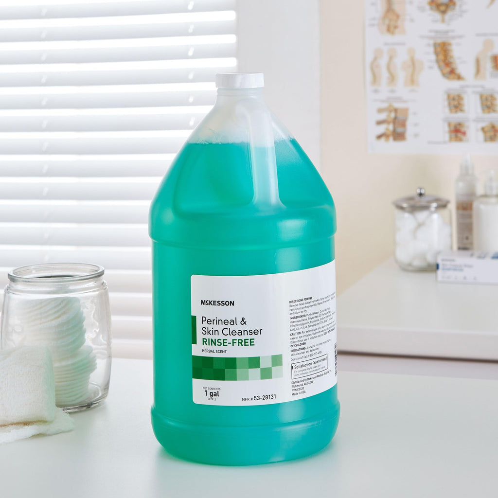 McKesson Perineal Skin Cleanser, 1 Gallon [Pack of 1] Rinse-Free Body Wash for Incontinence or Ostomy Care, Herbal Scent