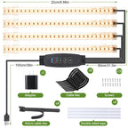 8.6'' LED Grow Light Strips, Full Spectrum 3500K Grow Lights for Indoor Plants, 4 Head with 3/9/12H Timer, 10 Dimmable Levels, Suitable for Seedling, Succulent, Plant Shelf and Greenhouse, 1-Pack