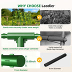 Laodier Cucumber Trellis for Raised Bed, U-Shape Garden Arch Metal Support for Climbing Plants, Metal Arch Plant Support Vegetables Trellis, Plant Support for Vine(Green, 63 * 30 * 47inch(L*W*H))