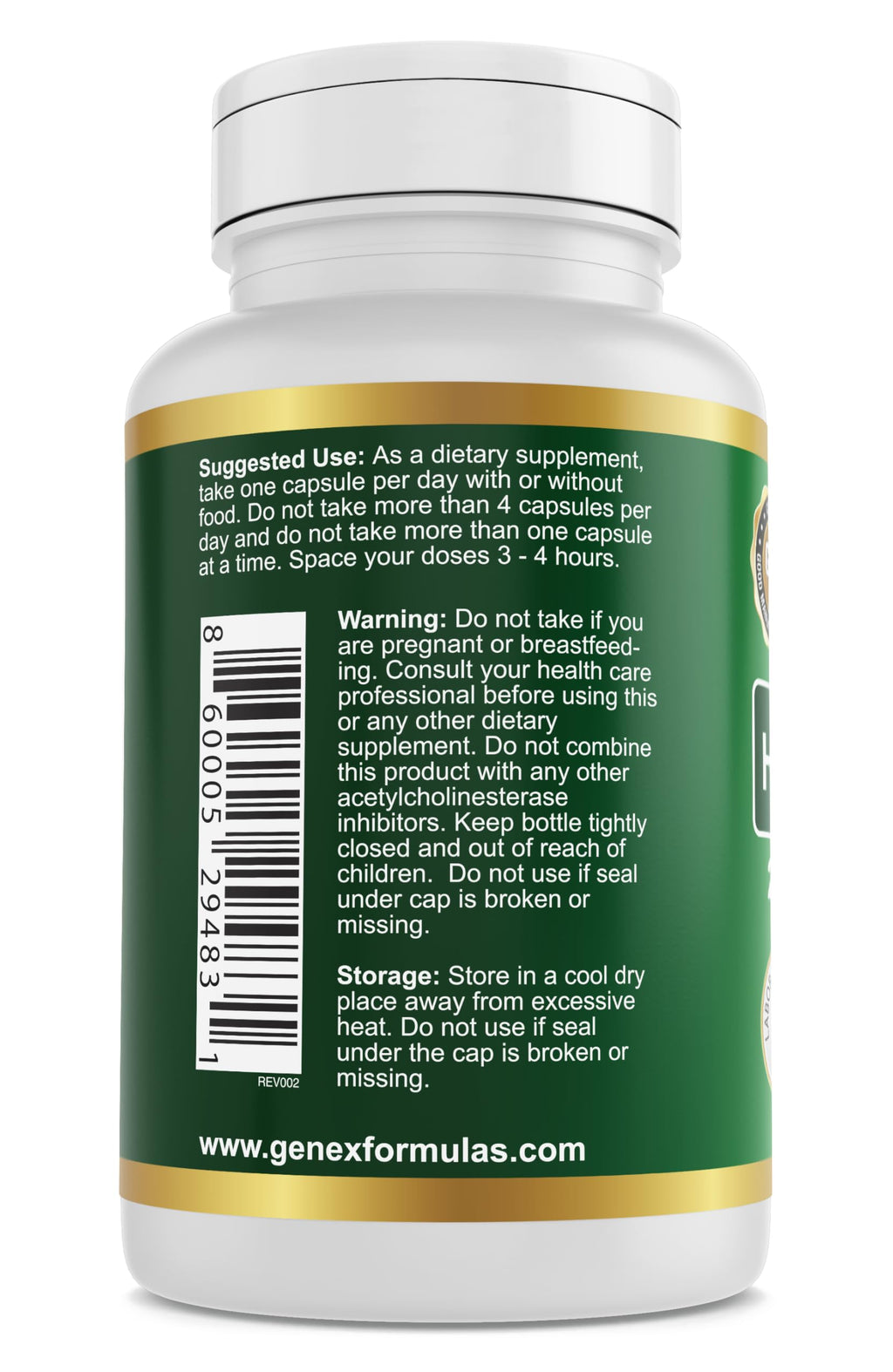 Genex Formulas Huperzine A 200mcg (120 Capsules) | Nootropic Supports Memory, Focus, and Cognitive Health - Non-GMO, Gluten Free, Vegetarian