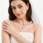 3-Piece Cubic Zirconia Wedding Jewelry Set for Women Bride Bridesmaid Gift