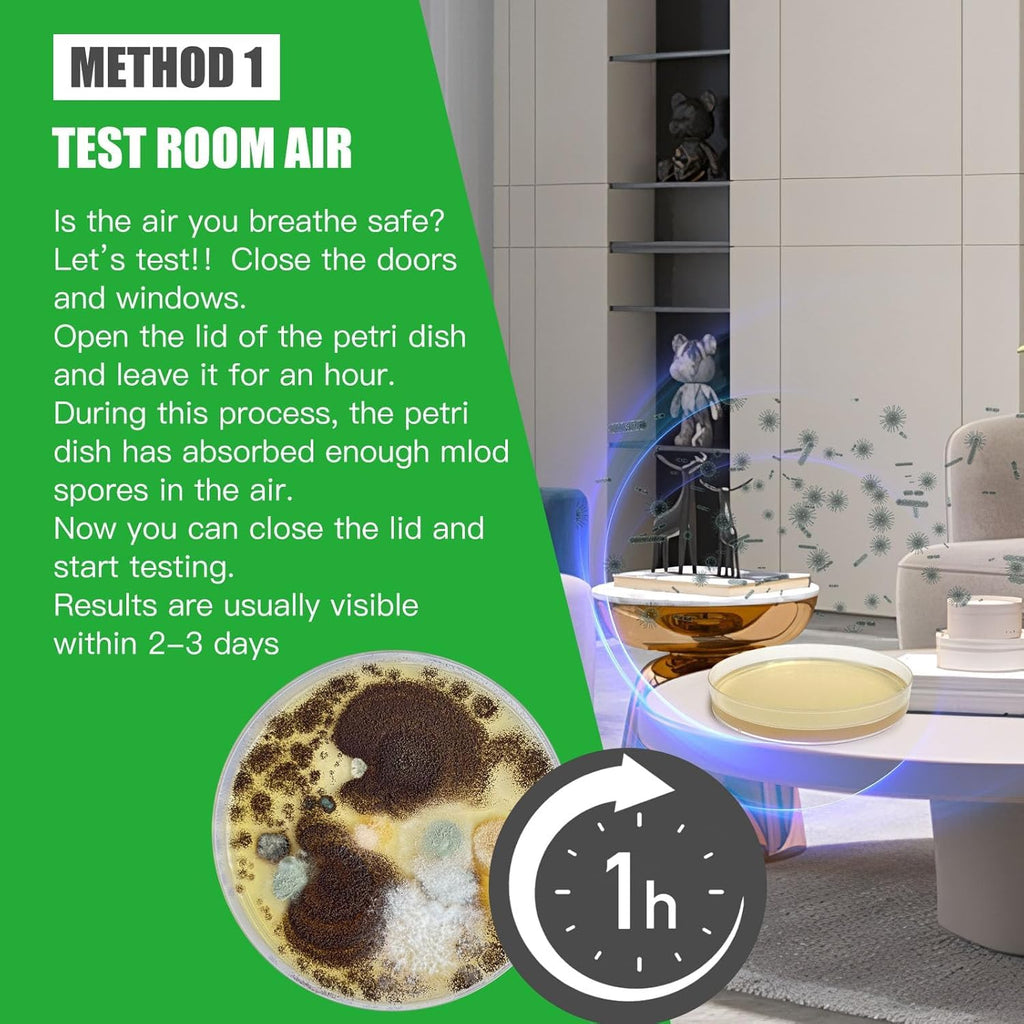 Mold Test Kit for Home Within 8 Individual Tests,DIY Detector at Home,Surface Mold,HVAC,Indoor Air Quality Testing Kits,Black Mold Testing,Includes Detailed Mold Identification Guide and Free Lab