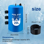 2PCS Pool Ladder Weights 20L/50lb Universal Pool Step Weights Sand Bag Waterproof 500D PVC Heavy Duty Swimming Pool Stair Weights for Above Ground and Inside Pool with 2 Handles and 1 Funnel Blue
