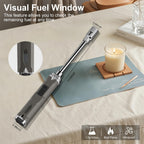 TONYFUL Butane Lighter Long Torch Lighter, Refillable Lighters with Visual Fuel Window, Adjustable Flame Windproof Lighter for Candle, Camping, Fireplace, BBQ(Fuel Not Included)