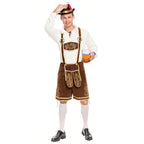 Spooktacular Creations Halloween Men Oktoberfest Costume Set, Lederhosen Men with German Bavarian Hat, Beer Costume, Adults Halloween Brown Outfit for Beer Festival Party (Medium)