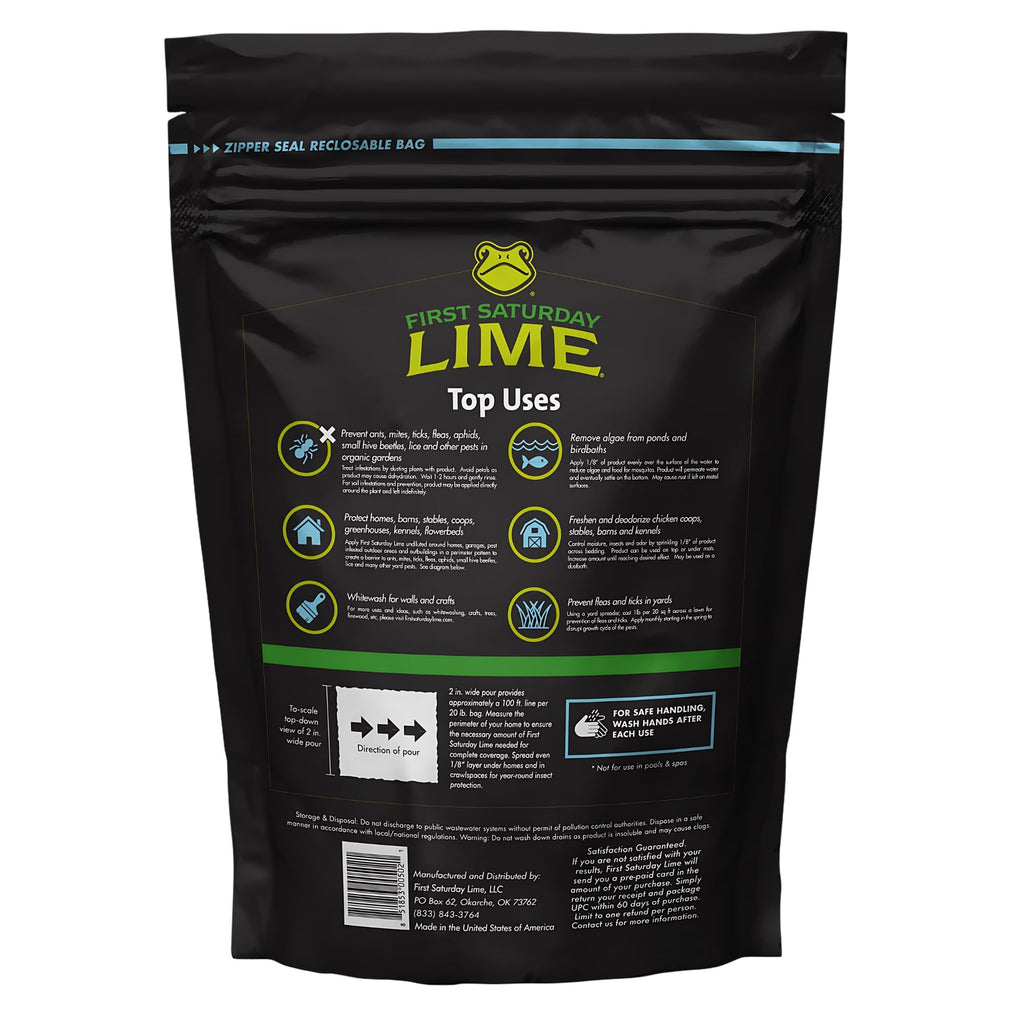 First Saturday Lime Insect Deterrent 5LB | Natural Repellent for Outdoors