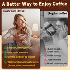 WepBio Mushroom Coffee Original Black 11 in 1 Adaptogenic Mushrooms Blend with Ashwagandha KSM-66,Lions Mane,Reishi,Turkey Tail Instant Mushroom Coffee for Boost Energy, Focus 30 Servings
