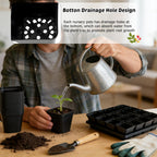 2.6in 100 Pcs Square Nursery Pots with 5 Pcs Plastic Seed Starting Trays