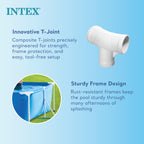 INTEX Rectangular Frame 7 ft 2 in x 4 ft 11 in x 23 in Above Ground Pool, Swimming Pool with Steel Frame, Pump Not Included