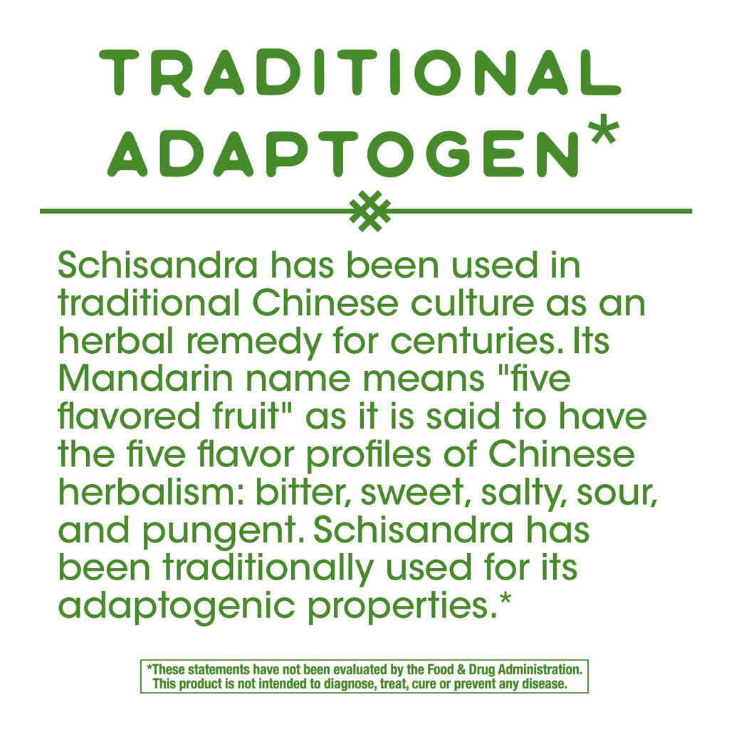 Nature's Way Schisandra Fruit, Traditional Adaptogen*, Vegan, Non-GMO Project Verified, 100 Capsules