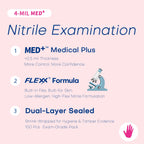 Supmedic Nitrile Exam Gloves, 4 Mil 100 Pcs Powder-Free Latex-Free Cooking Food-Safe Disposable Medical Gloves, Rose Orchid (Medium)