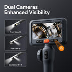 DEPSTECH 10FT Articulating Endoscope Camera with Light: Dual Lens Two-Way Articulated Industrial Borescope with 4.5" Screen and Snake Cable, Inspection Camera Automotive Tool for Wall, Pipe, Mechanic