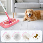 Nicemiya 8 Pack Reusable Mop Pads Compatible with Swiffer Sweeper, Microfiber Chenille Washable Swiffer Mop Pads, Dry & Wet Sweeping Mopping Cloths (Pink)