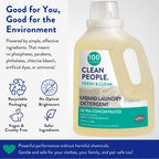 The Clean People Liquid Laundry Detergent - Recyclable Packaging, Stain Fighting - Ultra Concentrated, Laundry Soap - Fresh Scent, 50 fl oz