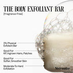 Nécessaire The Body Exfoliant Bar. 2% Physical Exfoliant. 5 Ceramides. Niacinamide. Smooth KP, Rough Patches, Ingrown Hairs. Fragrance-Free. 140 g / 5 oz
